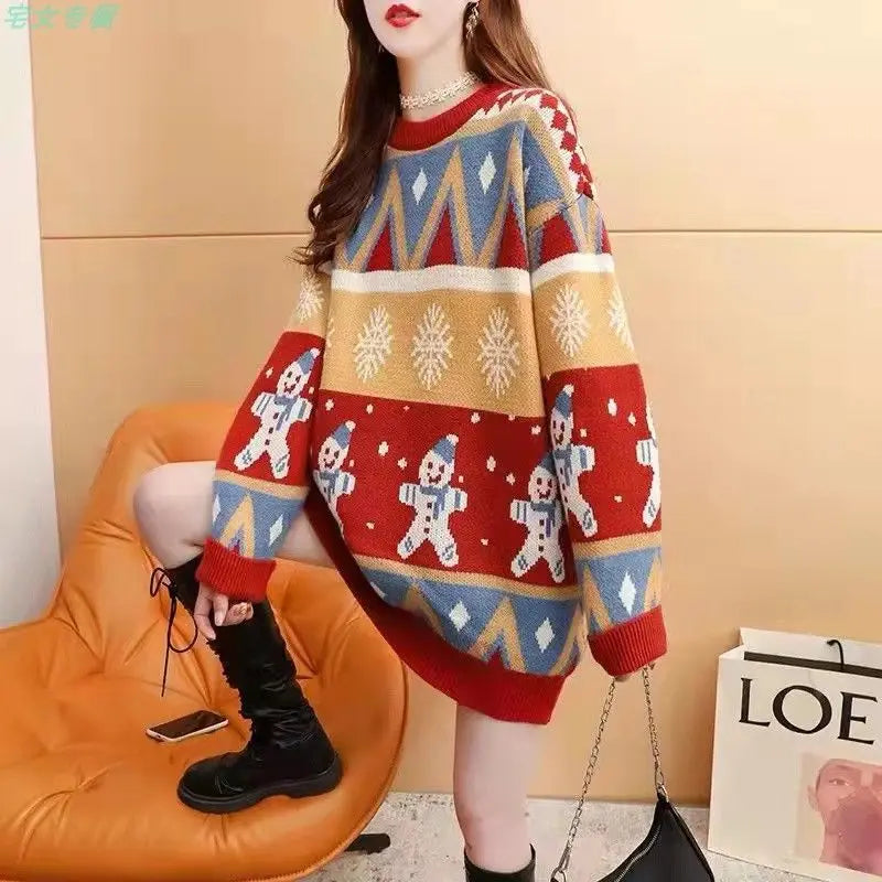 Women's Onesize Loose Oversized Christmas Sweater