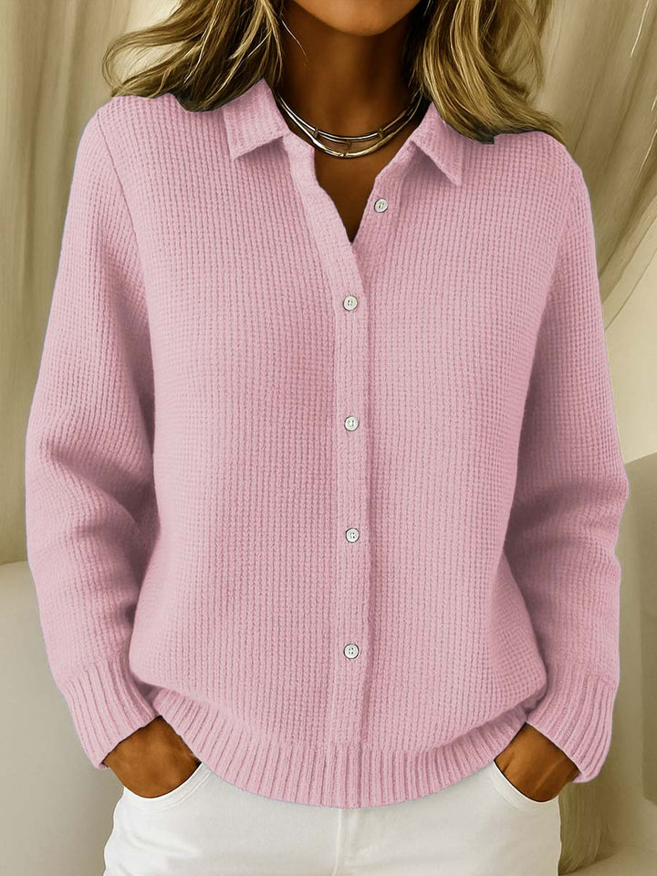 Classic Button-Down Knit Cardigan with Soft Knit