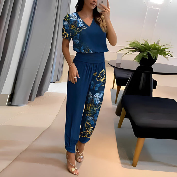 Women's Trendy Two-Piece Top and Trouser Coordinated Set