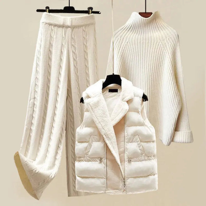 Women's luxury Three-piece knit winter set