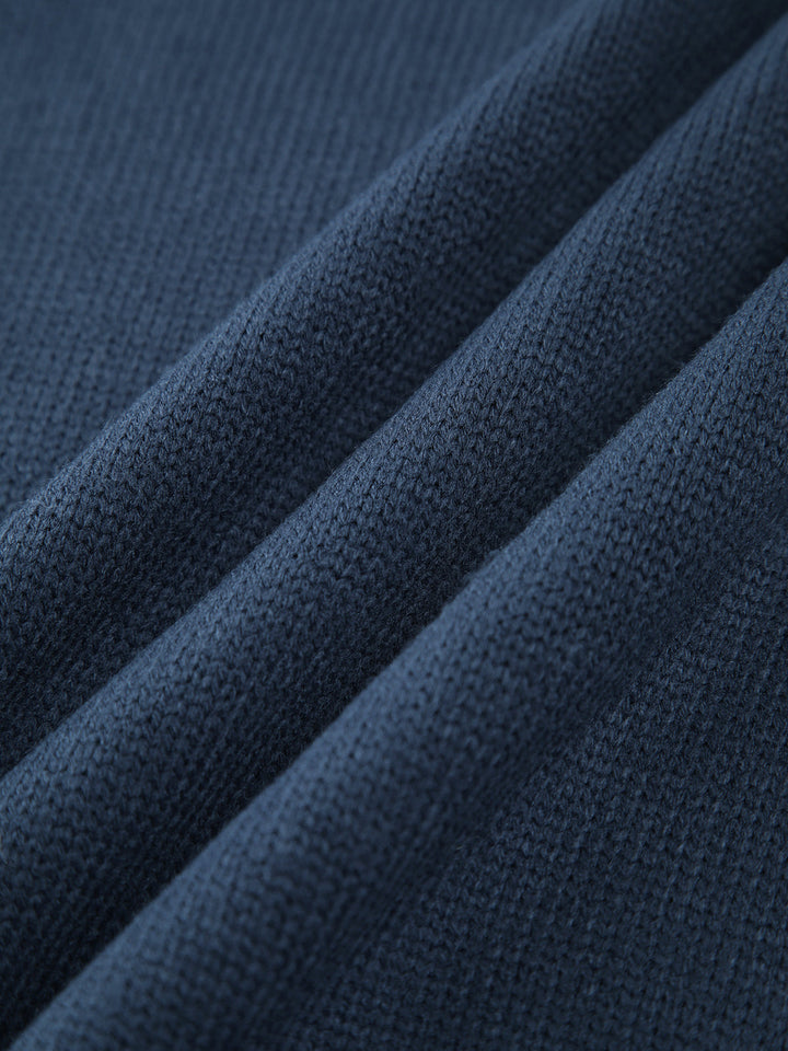 Ribbed Mock Neck Knit Sweater