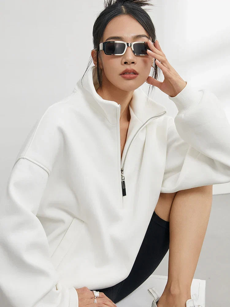 Oversized Half Zip Pullover Hoodie