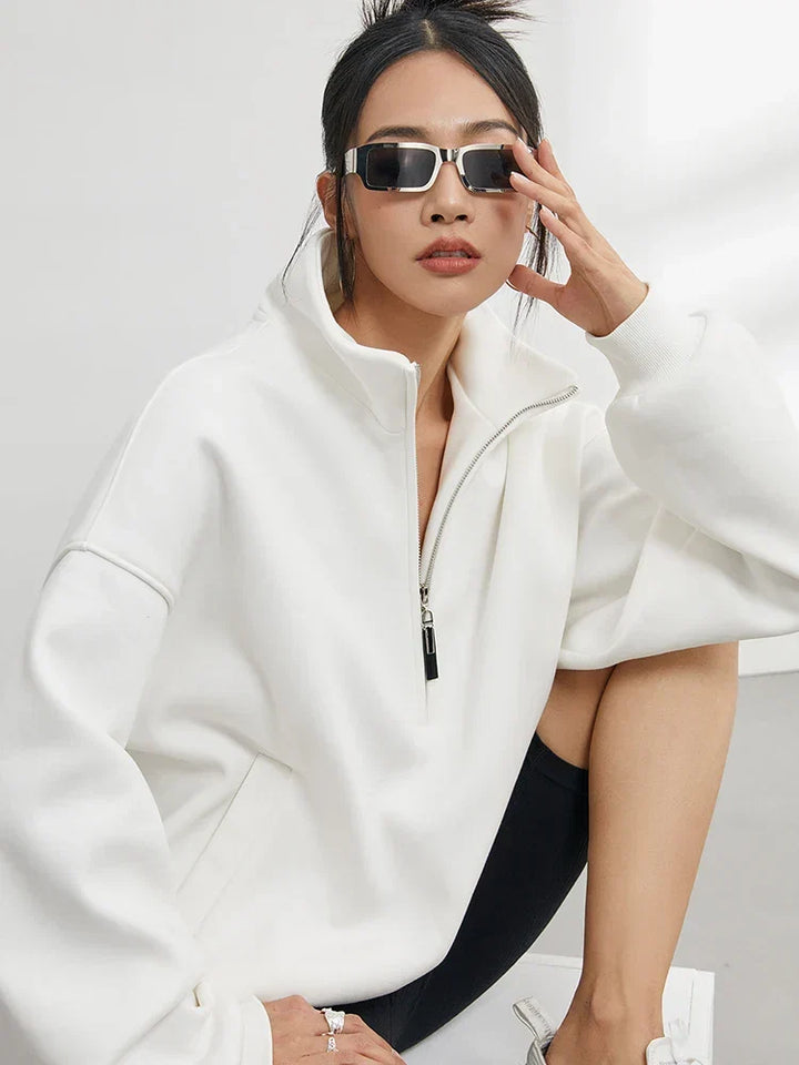 Oversized Half Zip Pullover Hoodie