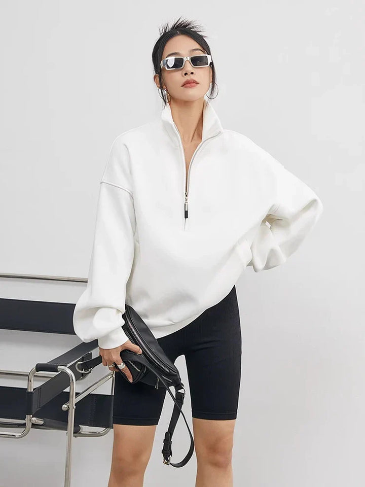 Oversized Half Zip Pullover Hoodie