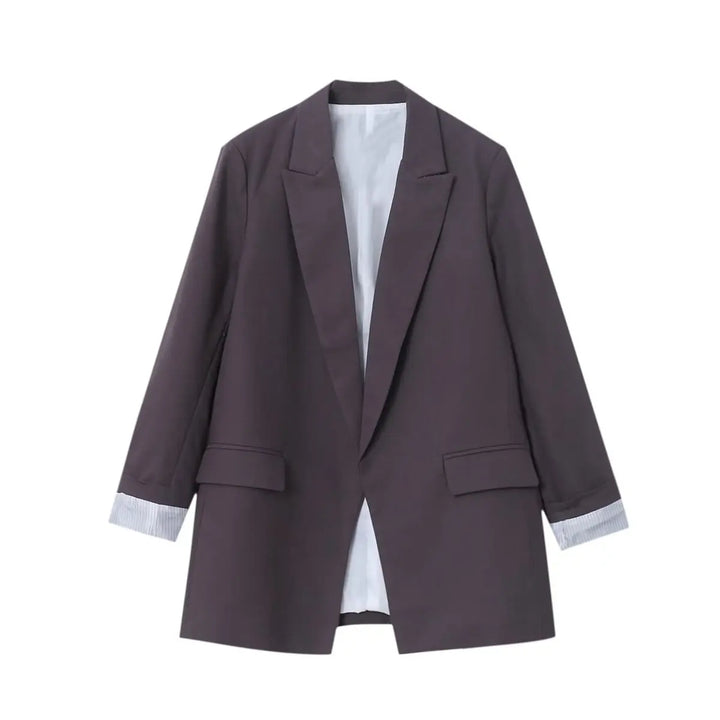 Charmchant Oversized Linen Blazer – Effortless Casual Office Style