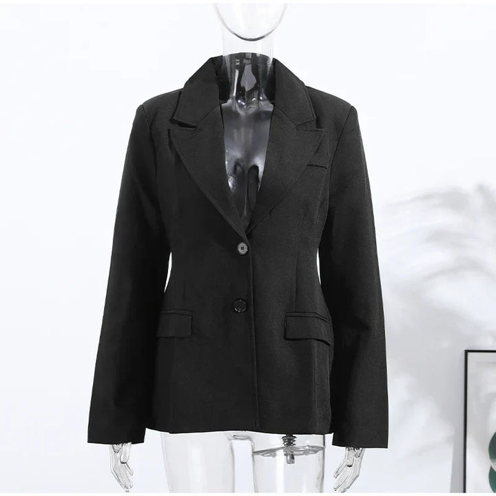 Chic Blazer Jacket – Elegant Notched Collar for Versatile Styling