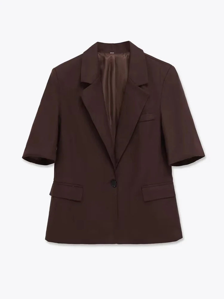 Chic Blazer – Stylish Short Sleeve Office Essential
