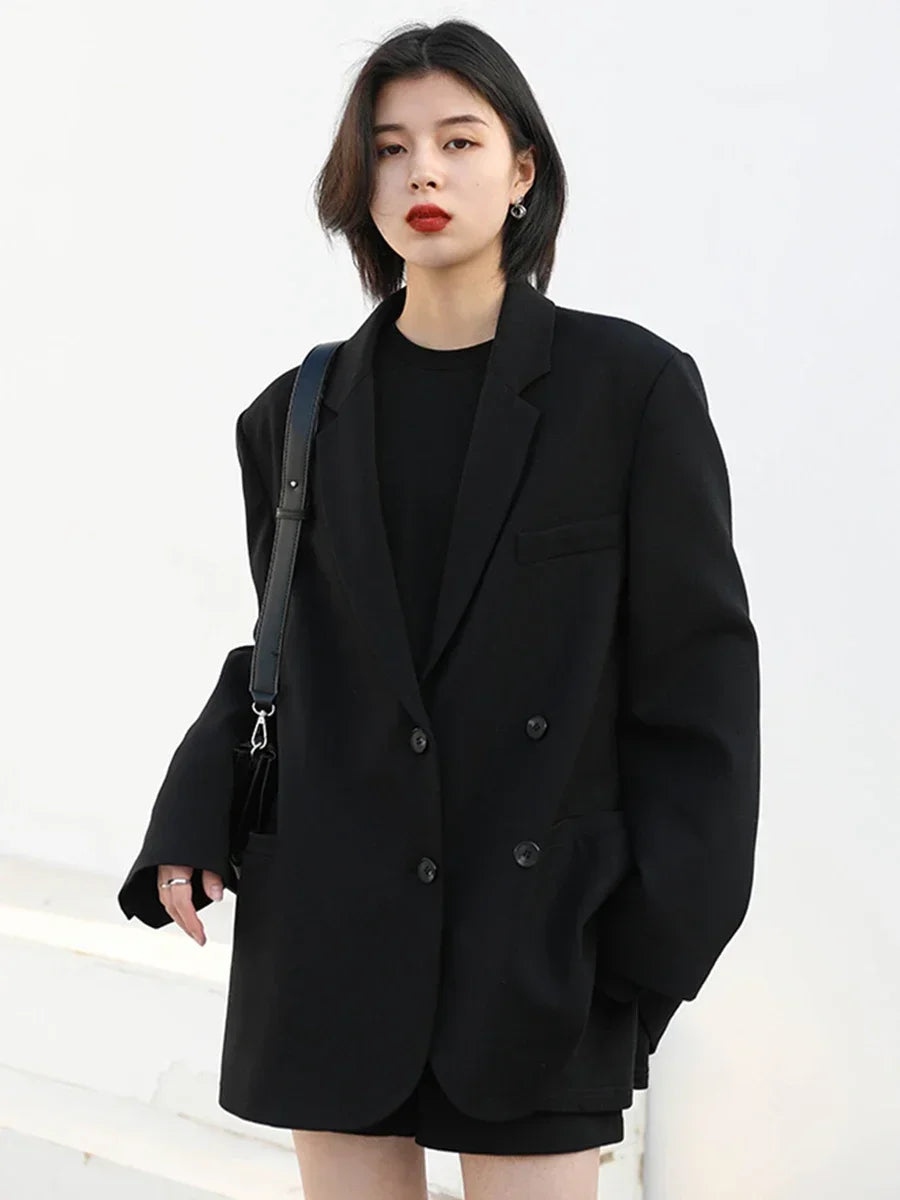 Chic Blazer – Elegant Solid Long Sleeve Office Coat