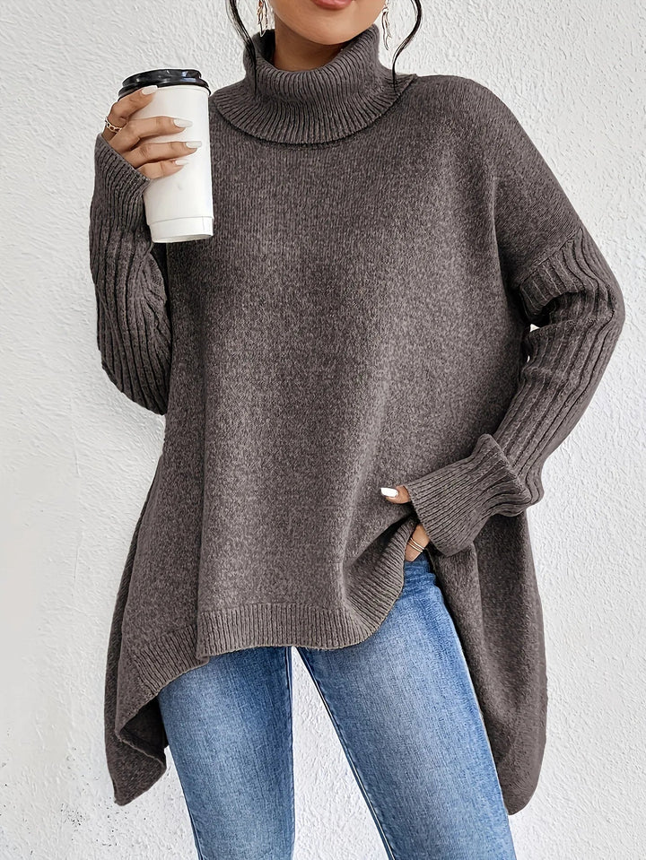 Cozy Oversized Cashmere Turtleneck Sweater for Women