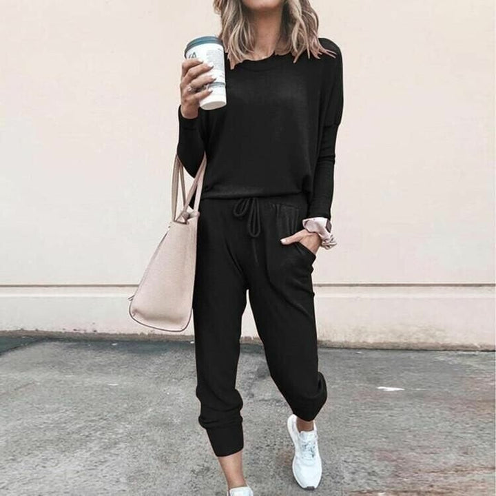 Women's Stylish Two-Piece Top and Trouser Coordinated Set