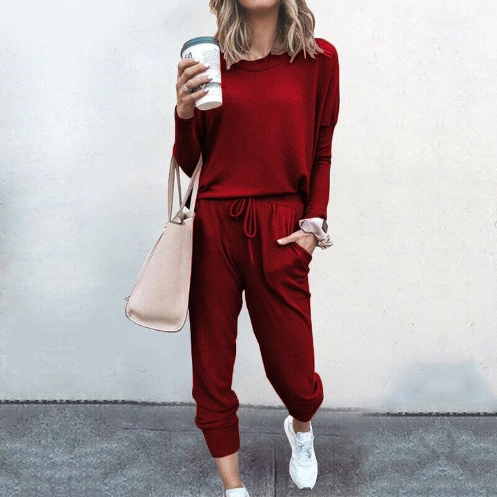 Women's Stylish Two-Piece Top and Trouser Coordinated Set