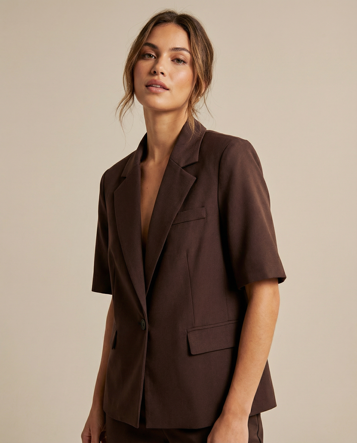 Chic Blazer – Stylish Short Sleeve Office Essential