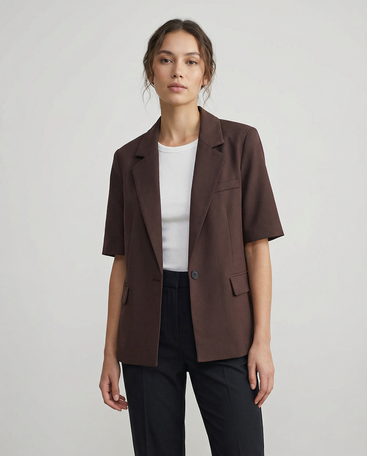 Chic Blazer – Stylish Short Sleeve Office Essential