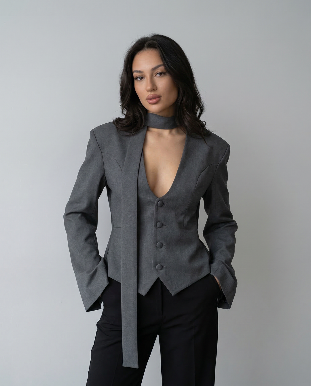 Blazer Jacket – V-Neck Casual Slim Fit for Autumn/Winter