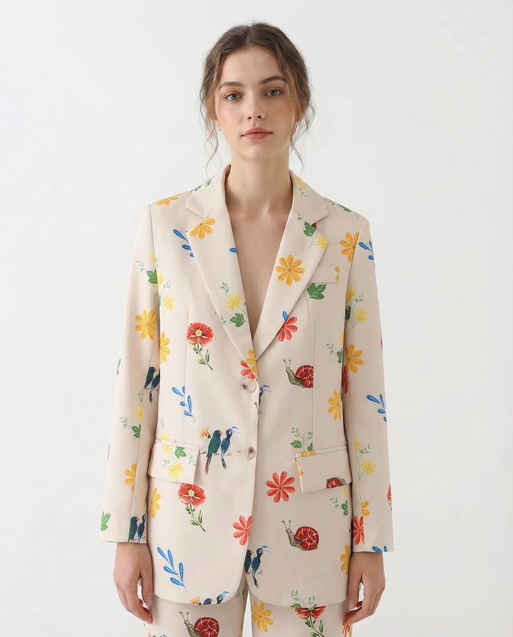 Floral Blazer – Chic Casual Layer for Spring and Autumn