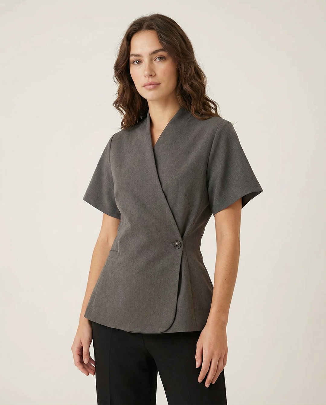 Spring Blazer Coat – V-Neck Design for Effortless Style