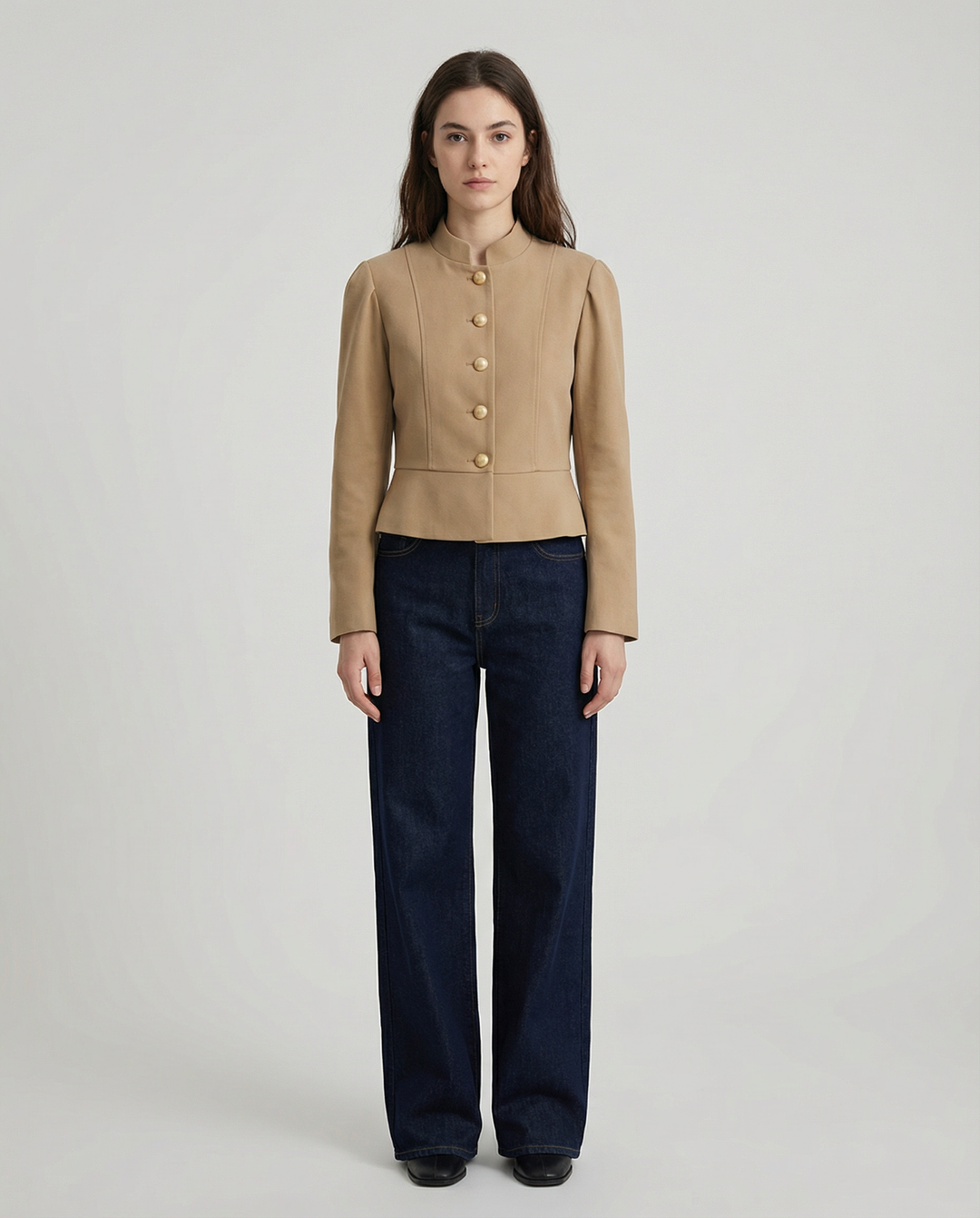 Autumn Velvet Blazer – Elegant Puff Shoulder Design