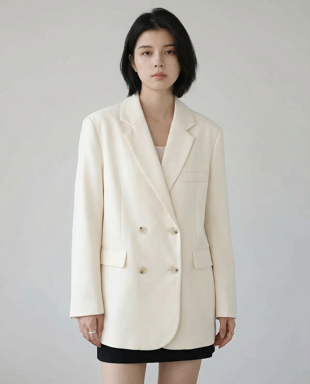 Chic Blazer – Elegant Solid Long Sleeve Office Coat