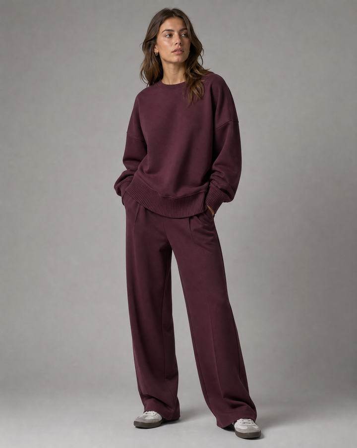 Women's Soft Knit Two-Piece Co-ord Set with Long Sleeves