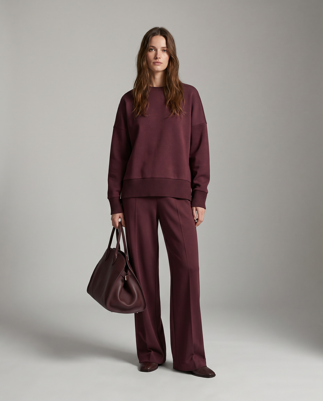 Women's Soft Knit Two-Piece Co-ord Set with Long Sleeves