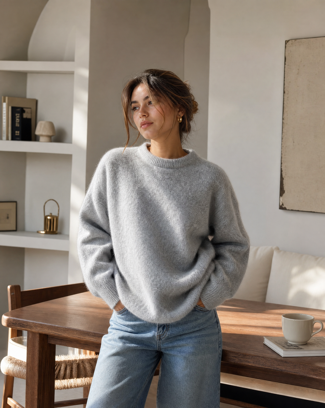Women's Cozy Elegant Mohair Sweater