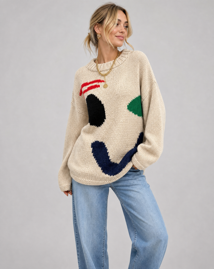 Oversized sweaters with smiley face design