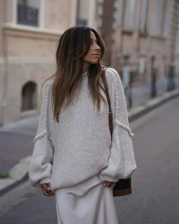 Women's Fluffy Oversized Knit Sweater