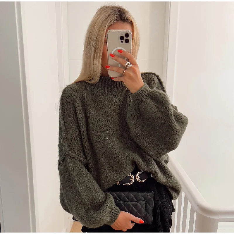 Women's Fluffy Oversized Knit Sweater