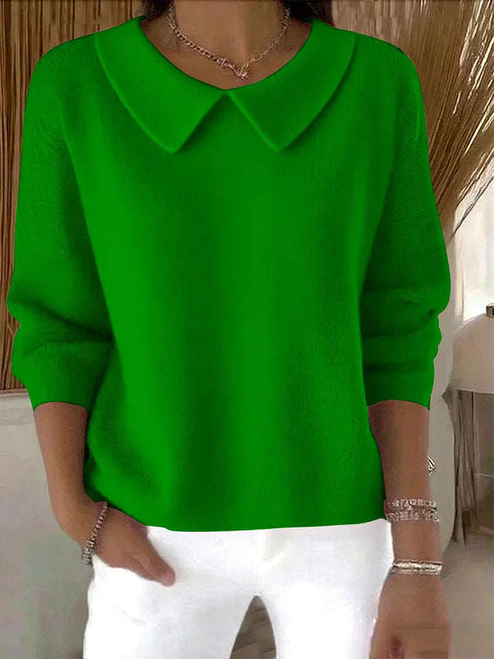 Classic Relaxed Knit Pullover Sweater for Women
