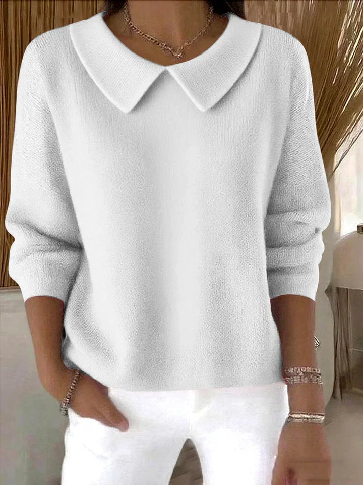 Classic Relaxed Knit Pullover Sweater for Women