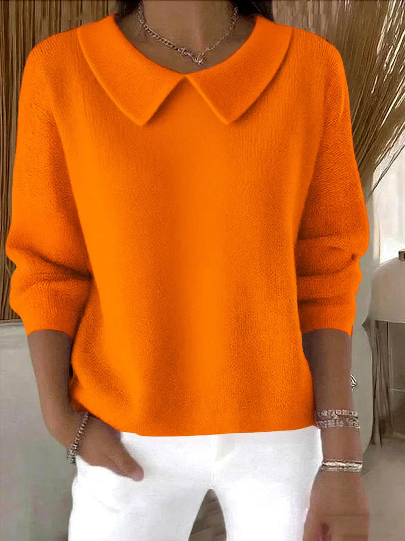 Classic Relaxed Knit Pullover Sweater for Women