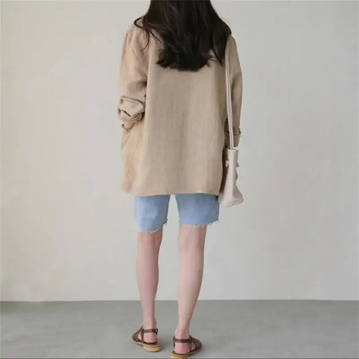 Korean Herringbone Blazer – Casual Loose Fit for Spring & Summer