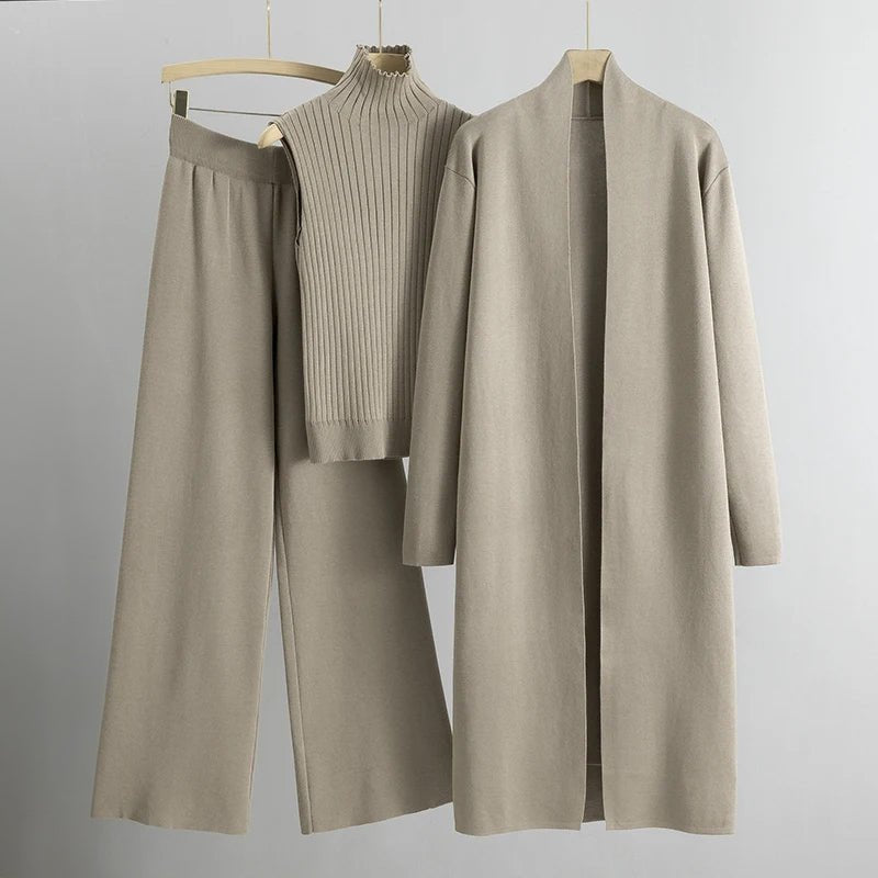 Women's Elegant Three-Piece Coordinated Set in Versatile Colours