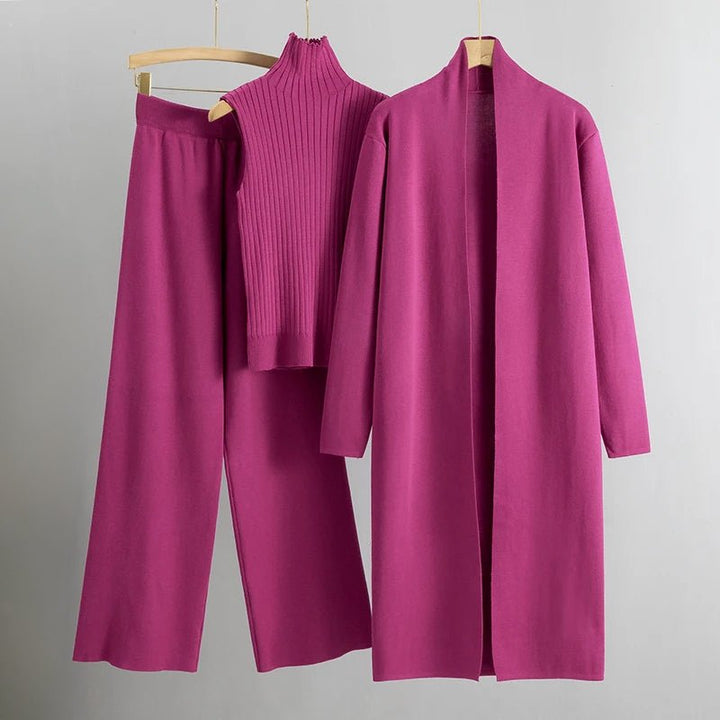 Women's Elegant Three-Piece Coordinated Set in Versatile Colours