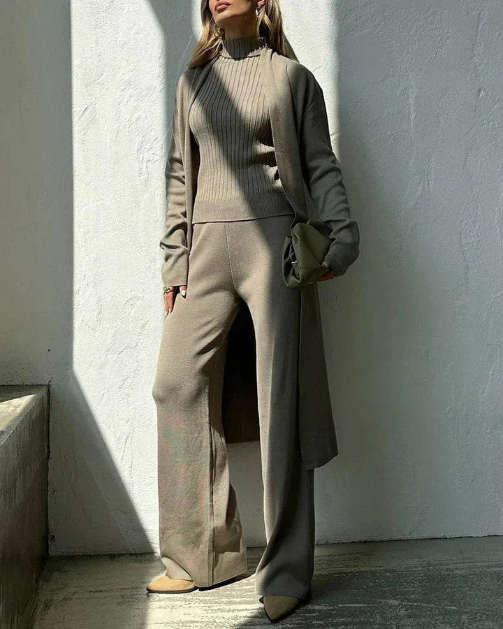 Women's Elegant Three-Piece Coordinated Set in Versatile Colours