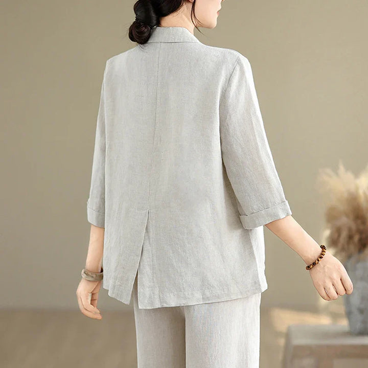 Women's Blazer – Lightweight Cotton Linen Design for Casual and Elegant Outings