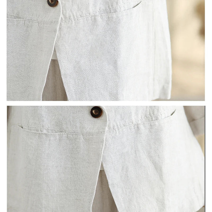 Women's Blazer – Lightweight Cotton Linen Design for Casual and Elegant Outings