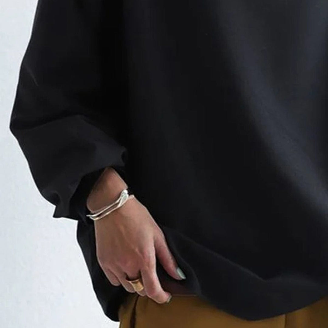 Soft Knit High Neck Top with Relaxed Fit