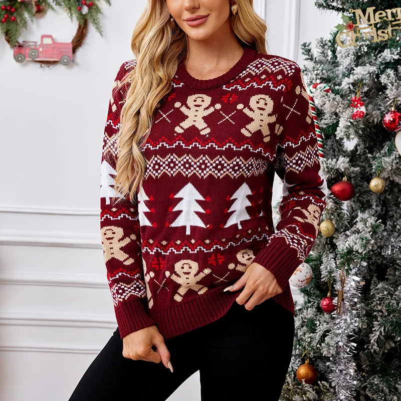 Women's red Winter Christmas Sweater