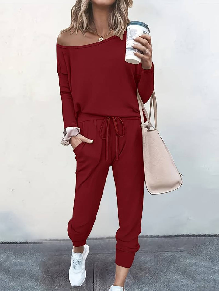 Women's Effortlessly Chic Two-Piece Top and Trouser Set