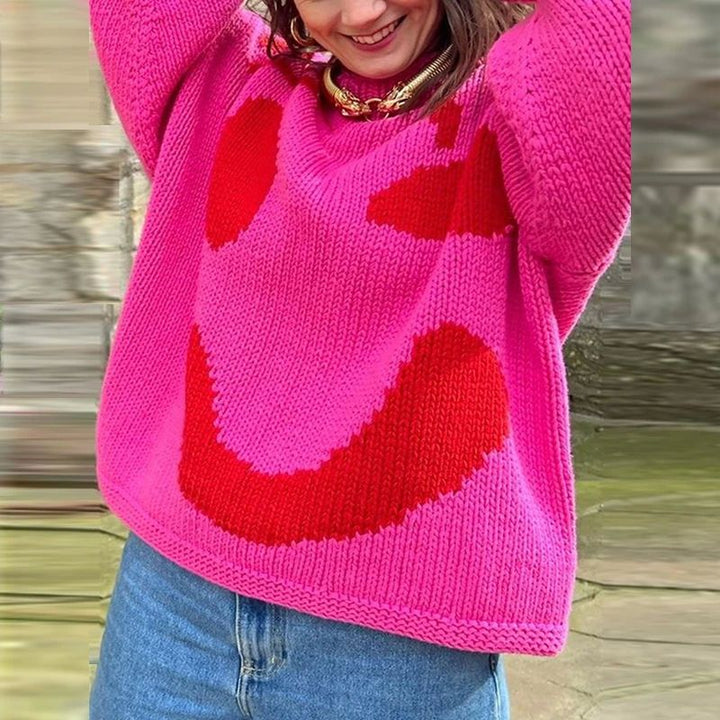 Oversized sweaters with smiley face design