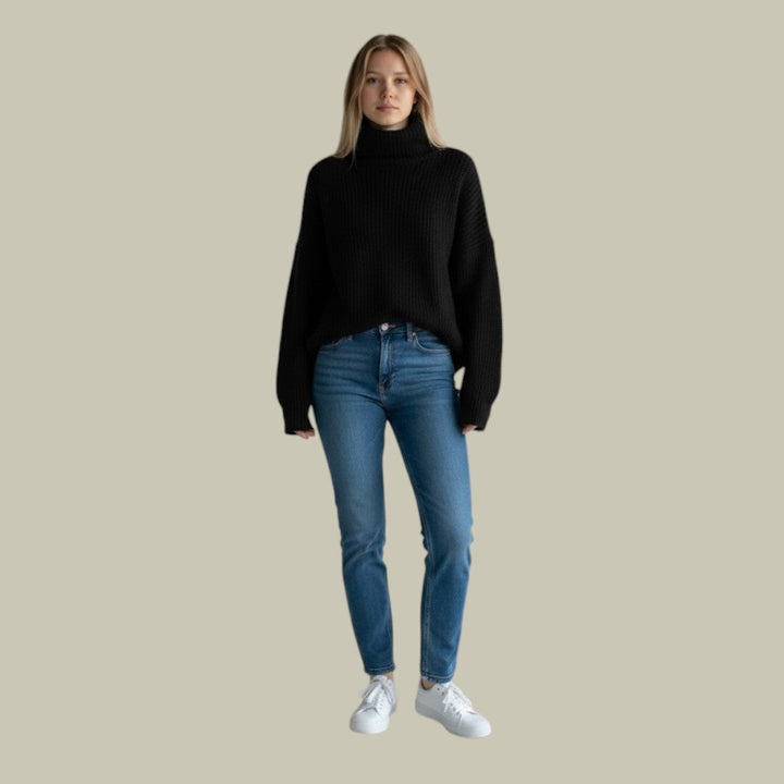 Modern Relaxed Fit Turtleneck Sweater for Women