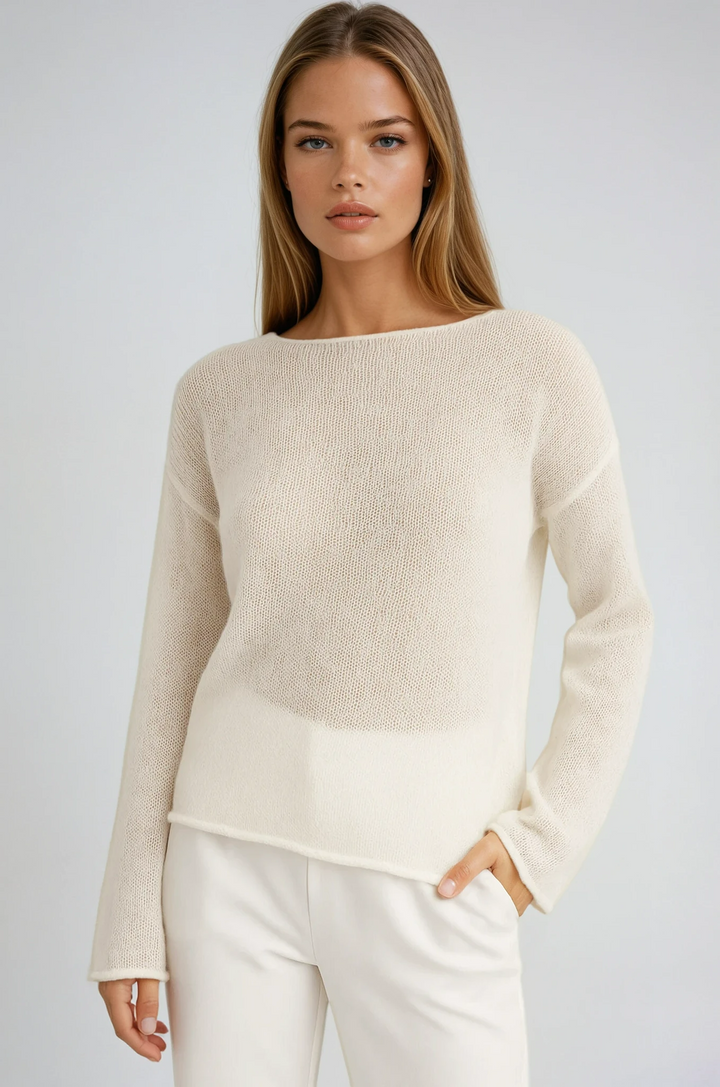 Sheer Textured Knit Sweater