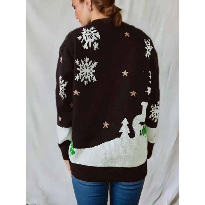 Women's Knitted Long Sleeve Christmas Sweater