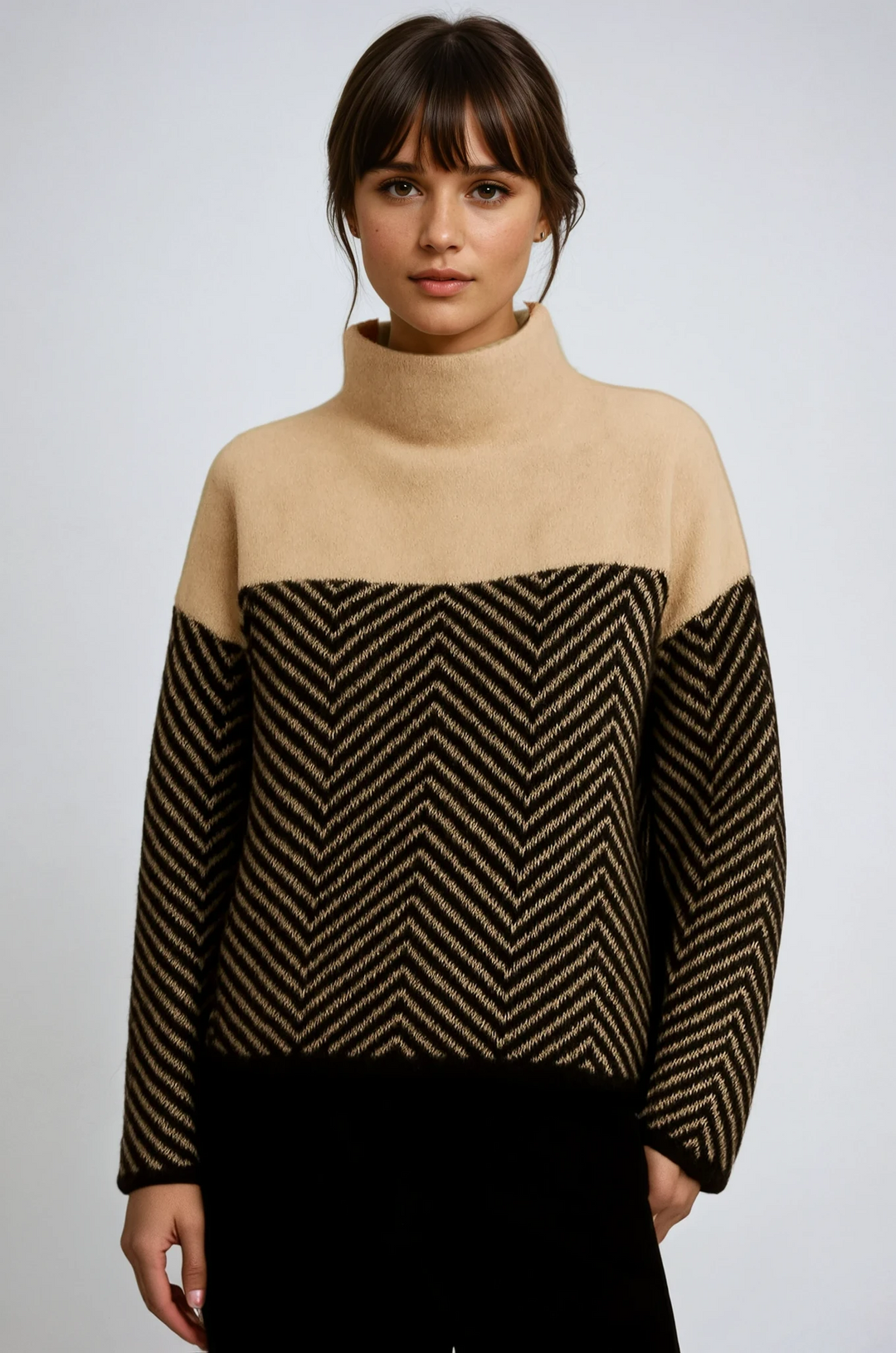 The Eireann Chevron Turtleneck Sweater