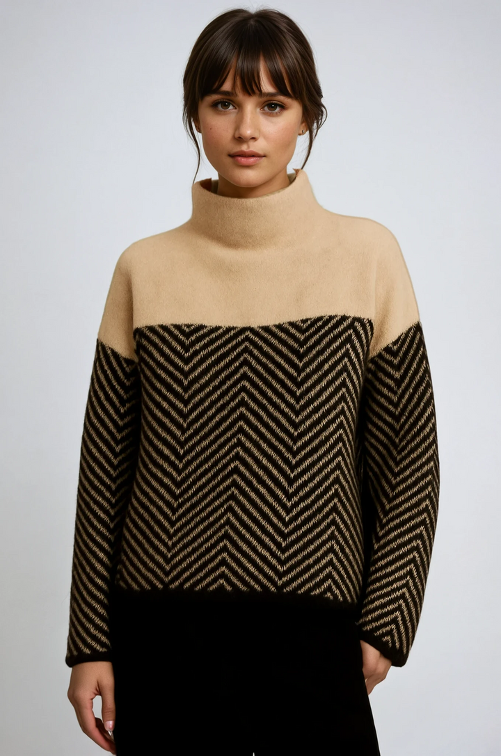 The Eireann Chevron Turtleneck Sweater