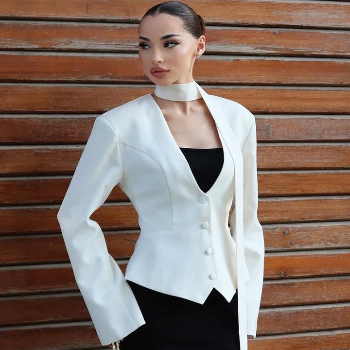 Blazer Jacket – V-Neck Casual Slim Fit for Autumn/Winter