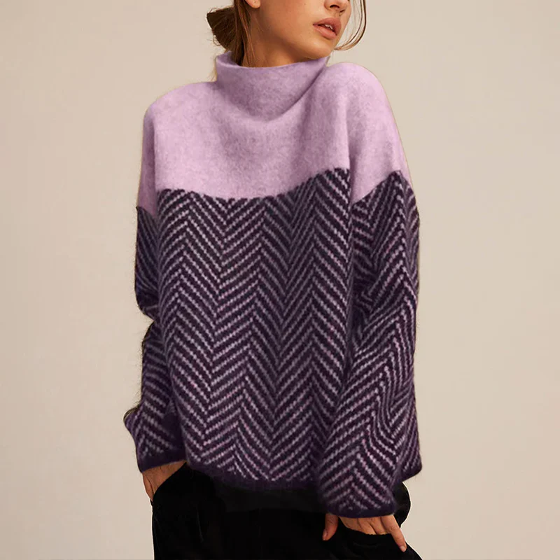The Eireann Chevron Turtleneck Sweater