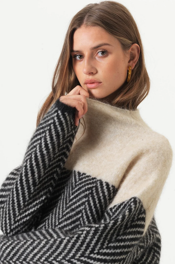 The Eireann Chevron Turtleneck Sweater