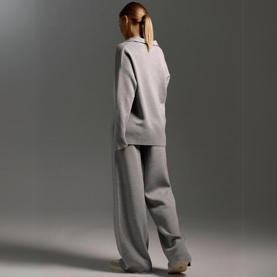 Women's Knitted Sweatshirt and Joggers Tracksuit Two-Piece Set